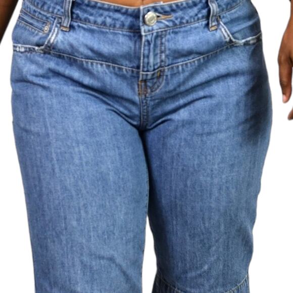 Vintage London Jean Short Blue Denim Longline Low Rise Y2K Cotton Bermuda Jort 4 - Picture 4 of 15